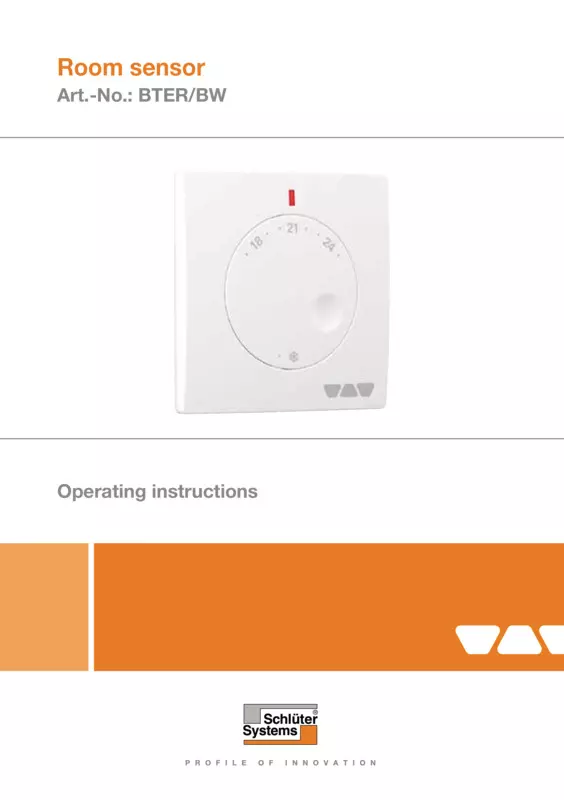 Schlüter-BEKOTEC-THERM-ER/BW - Room sensor | Operating instructions