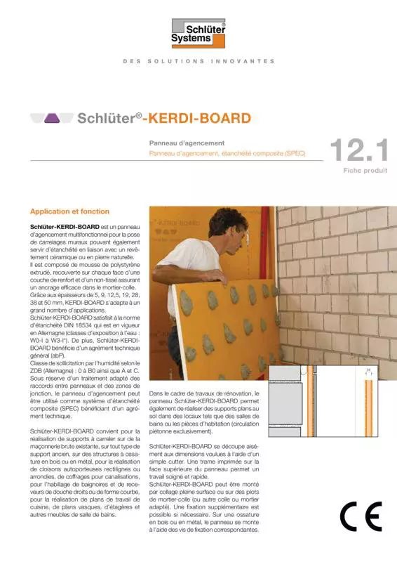 Schlüter-KERDI-BOARD | Fiche produit 12.1