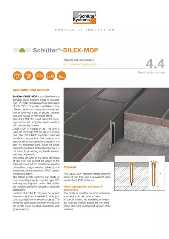 Schlüter-DILEX-MOP | Product data sheet 4.4