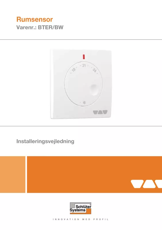 Schlüter-BEKOTEC-THERM-ER/BW - Rumsensor | Installeringsvejledning