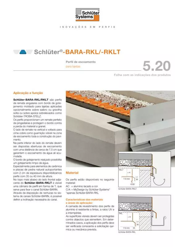 Schlüter-BARA-RKL /-RKLT | Ficha de dados do produto 5.20
