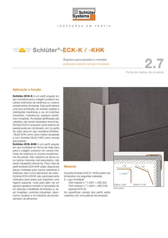 Schlüter-ECK-K /-KHK /-KI | Ficha de dados do produto 2.7