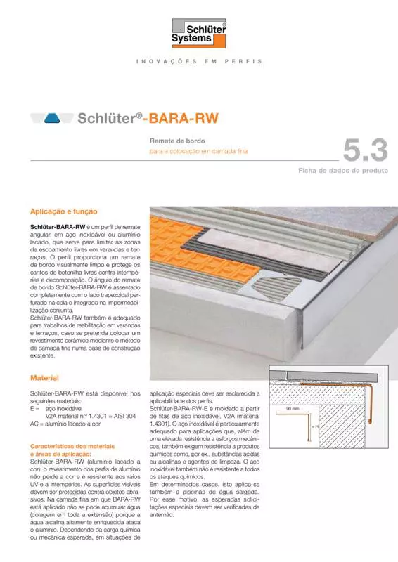 Schlüter-BARA-RW | Ficha de dados do produto 5.3