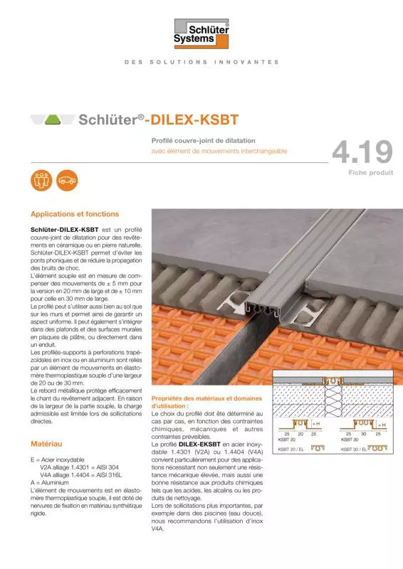 Schlüter-DILEX-KSBT | Fiche produit 4.19