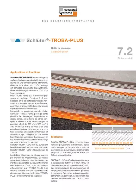 Schlüter-TROBA-PLUS | Fiche produit 7.2