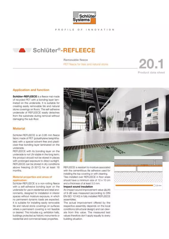 Schlüter-REFLEECE | Product data sheet 20.1