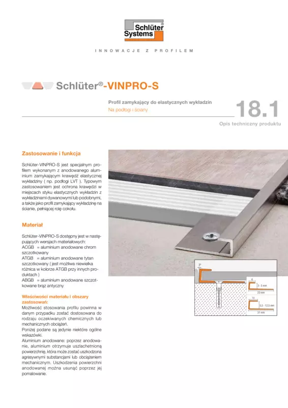 Schlüter-VINPRO-S | Opis techniczny produktu 18.1