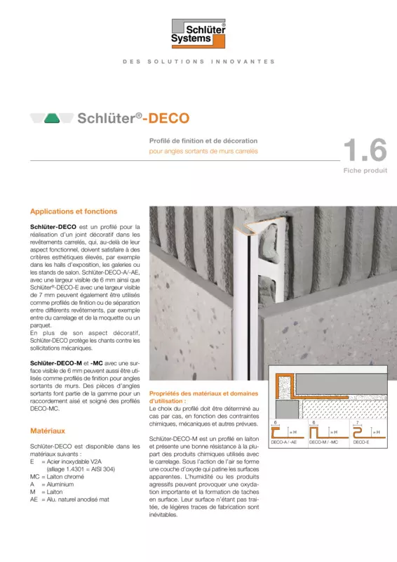 Schlüter-DECO | Fiche produit 1.6