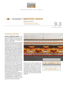 Schlüter-BEKOTEC-DRAIN | Produktdatenblatt 9.3
