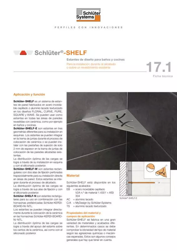 Schlüter-SHELF | Ficha Técnica 17.1