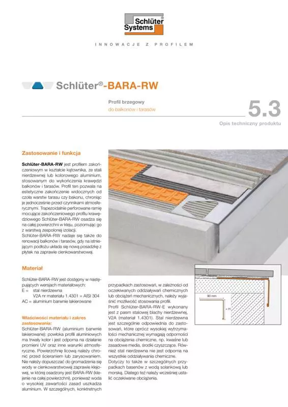 Schlüter-BARA-RW | Opis techniczny produktu 5.3