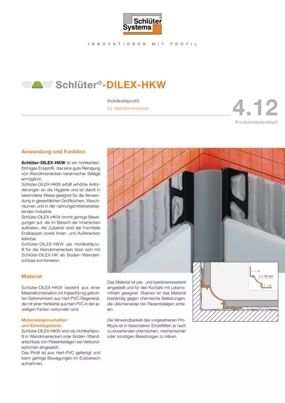 Schlüter-DILEX-HKW | Produktdatenblatt 4.12