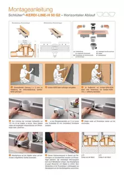 Schlüter-KERDI-LINE-H 50 G2 - Horisontalt forløb | Montagevejledning