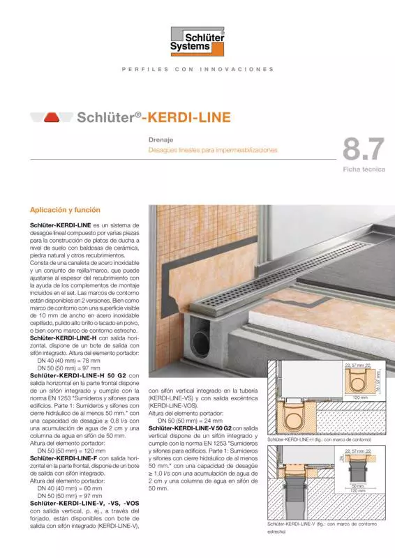 Schlüter-KERDI-LINE | Ficha Técnica 8.7