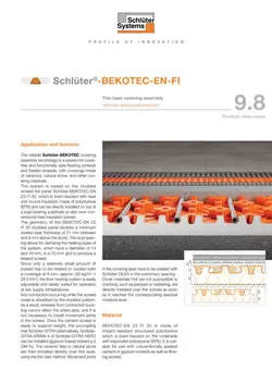 Schlüter-BEKOTEC-EN-FI | Product data sheet 9.8
