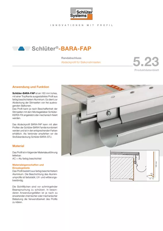 Schlüter-BARA-FAP | Produktdatenblatt 5.23