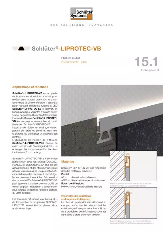 Schlüter-LIPROTEC-VB | Fiche produit 15.1