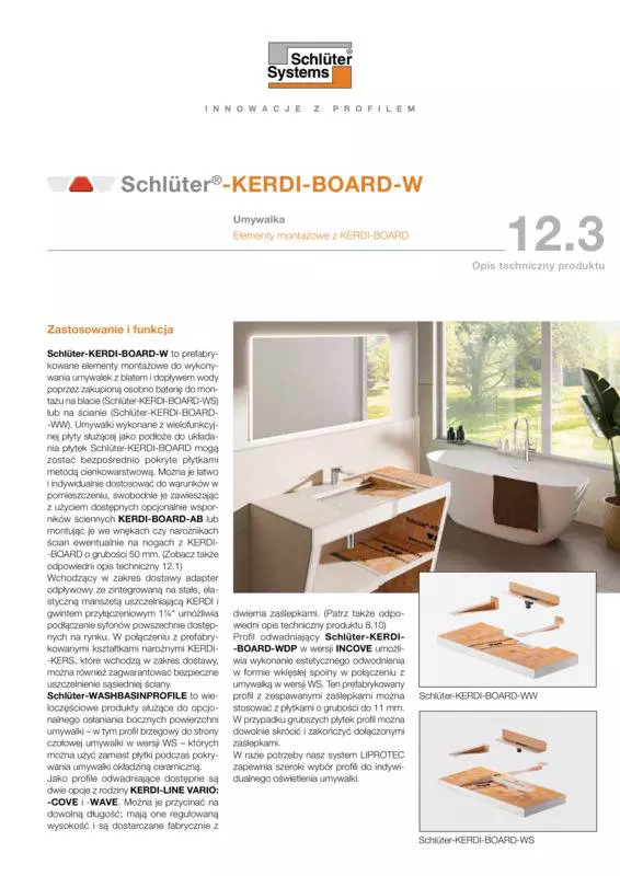 Schlüter-KERDI-BOARD-W | Opis techniczny produktu 12.3