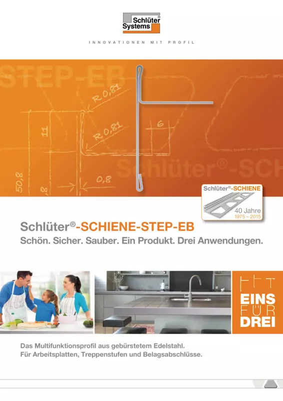 Schlüter-SCHIENE-STEP-EB - Das Multifunktionsprofil aus gebürstetem Edelstahl