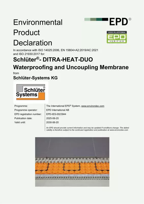 Schlüter-DITRA-HEAT-DUO - Environmental Product Declaration in accordance with ISO14025:2006, EN 15804+A2:2019/AC:2021 and ISO 21930:2017