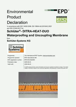 Schlüter-DITRA-HEAT-DUO | Environmental Product Declaration in accordance with ISO 14025:2006, EN 15804+A2:2019/AC:2021 and ISO 21930:2017
