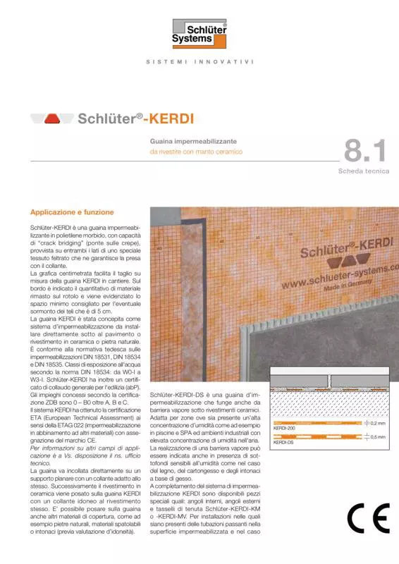 Schlüter-KERDI | Scheda tecnica 8.1