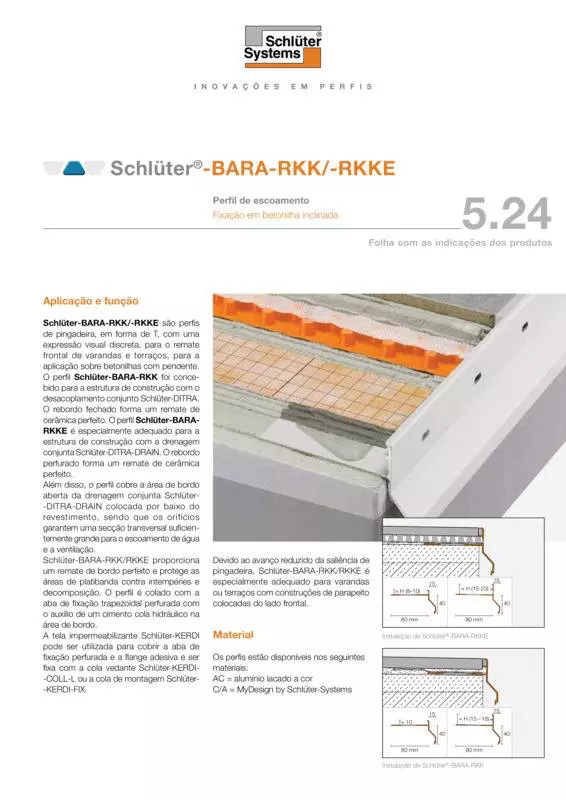Schlüter-BARA-RKK /-RKKE | Ficha de dados do produto 5.24