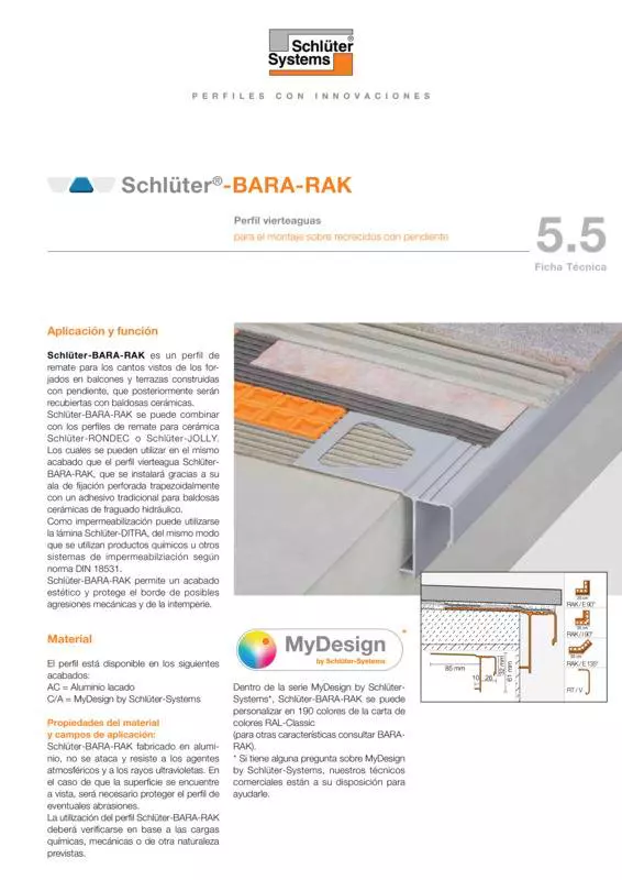 Schlüter-BARA-RAK | Ficha Técnica 5.5