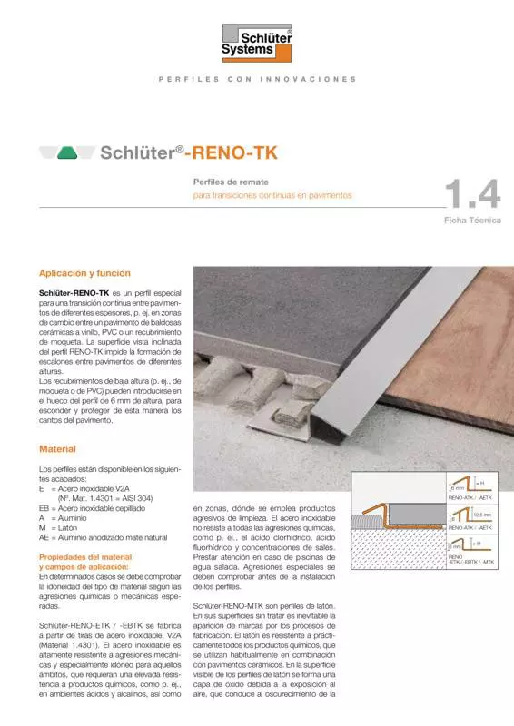 Schlüter-RENO-TK | Ficha Técnica 1.4