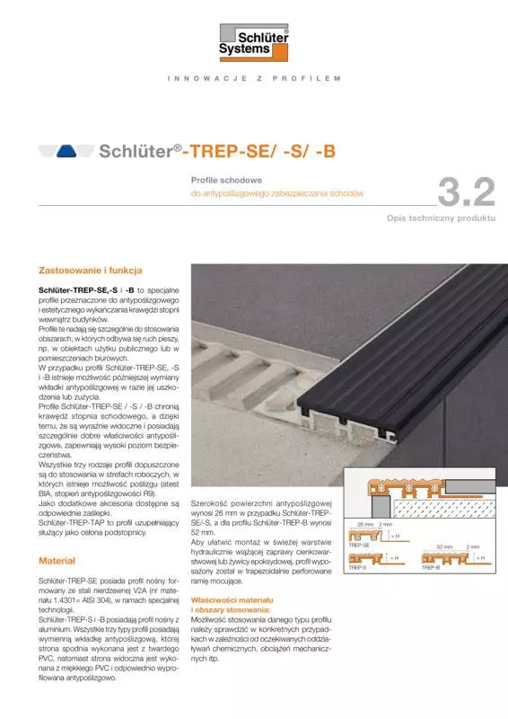 Schlüter-TREP-SE /-S /-B | Opis techniczny produktu 3.2