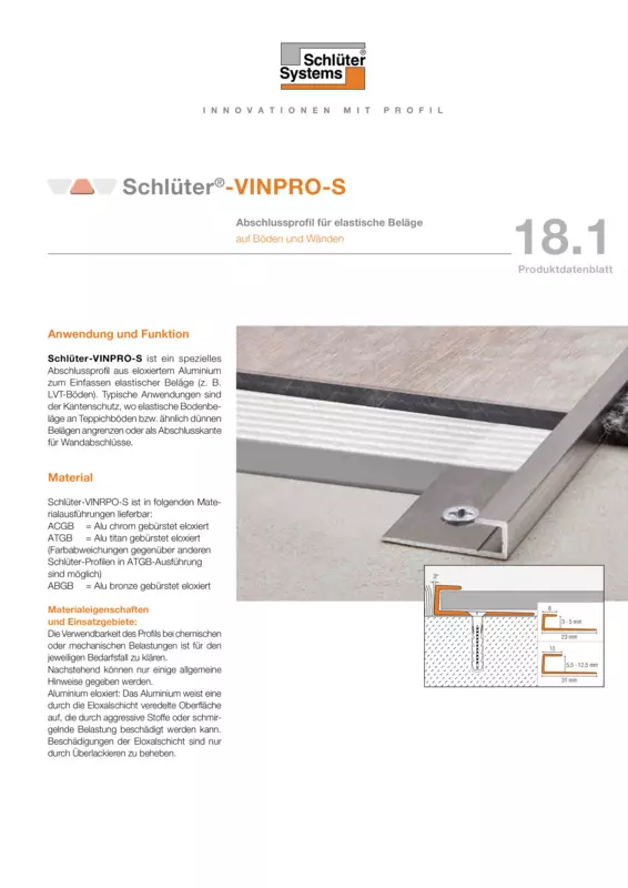 Schlüter-VINPRO-S | Produktdatenblatt 18.1
