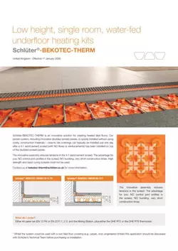 Schlüter-BEKOTEC-THERM – Low height, single room, water-fed underfloor heating kits
