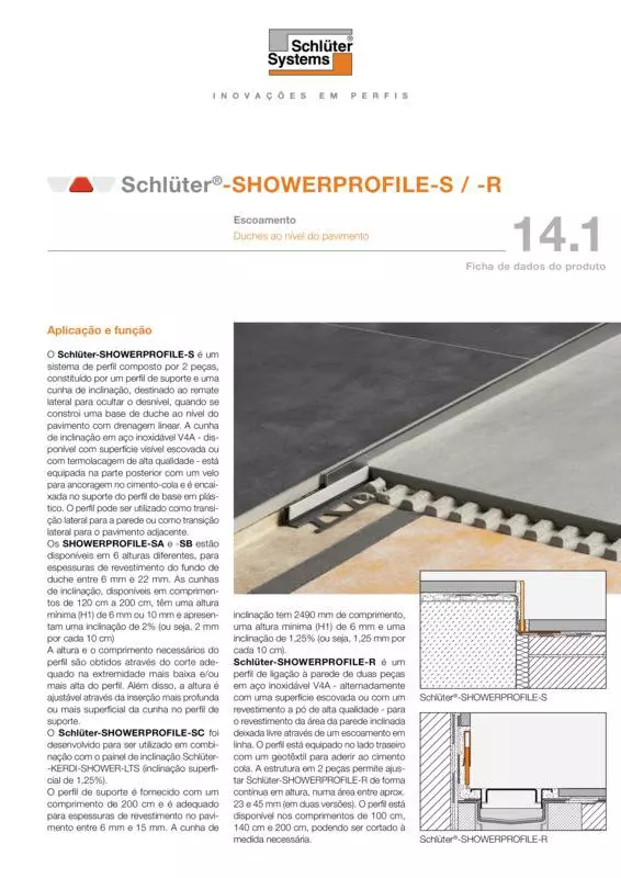 Schlüter-SHOWERPROFILE-S /-R | Ficha de dados do produto 14.1