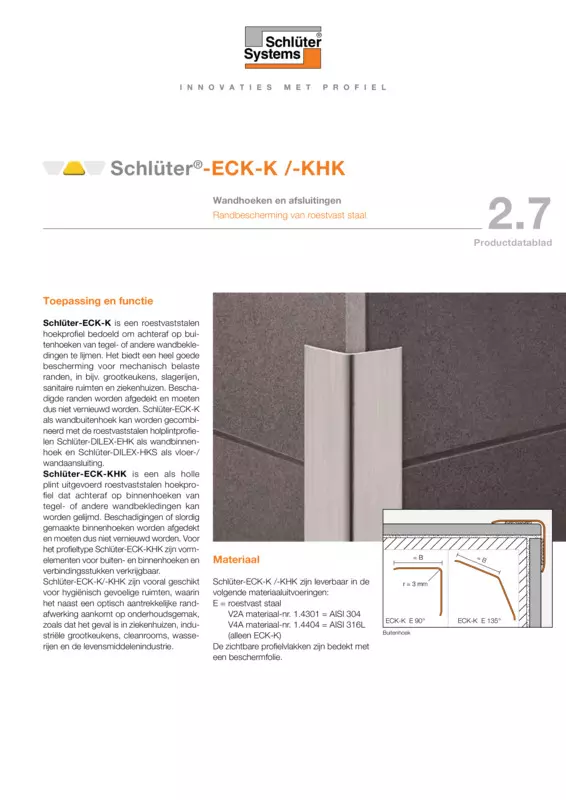 Schlüter-ECK-K /-KHK | Productdatablad 2.7