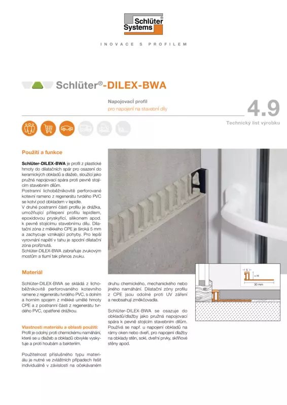 Schlüter-DILEX-BWA | Technický list výrobku 4.9
