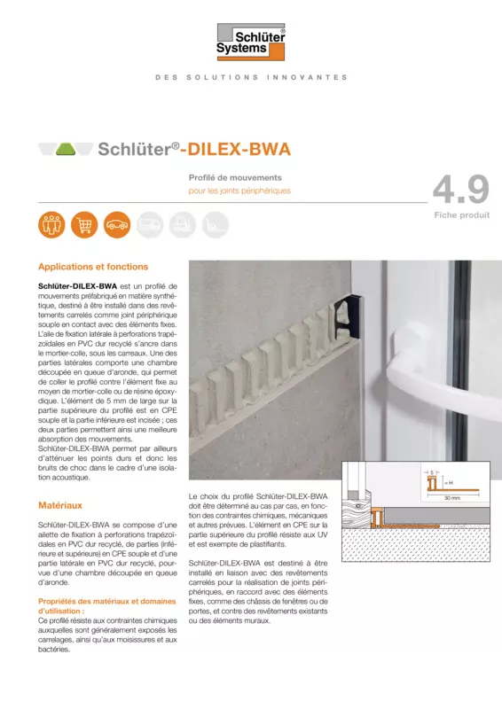 Schlüter-DILEX-BWA | Fiche produit 4.9