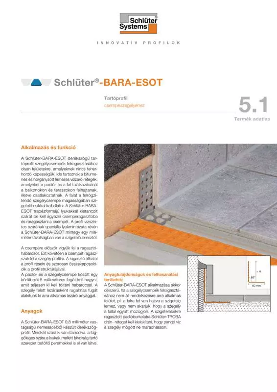 Schlüter-BARA-ESOT | Termék adatlap 5.1