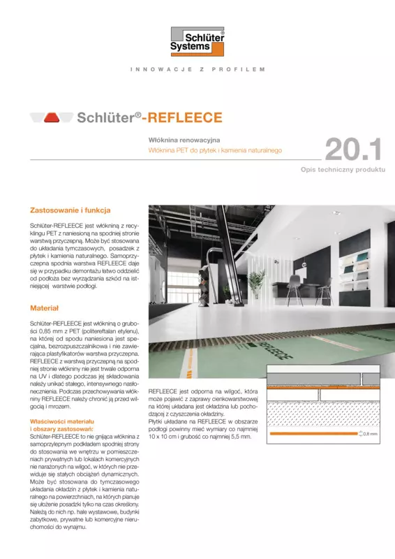 Schlüter-REFLEECE | Opis techniczny produktu 20.1