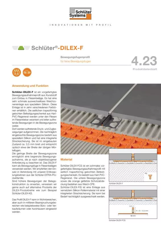 Schlüter-DILEX-F | Produktdatenblatt 4.23