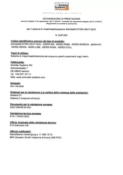 Schlüter-DITRA-HEAT-DUO - Dichiarazione di Prestazione Schlüter-DITRA-HEAT-DUO - Dichiarazione di Prestazione