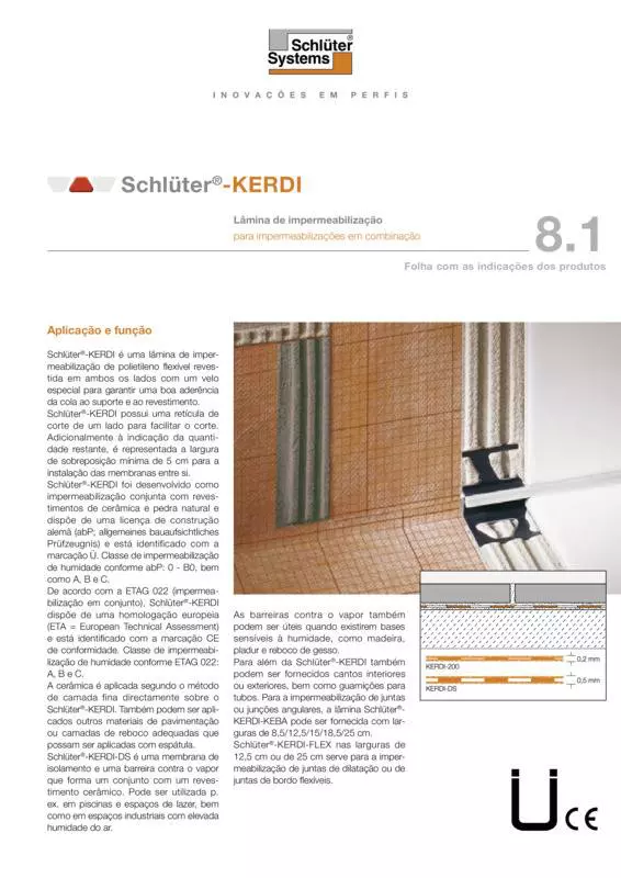 Schlüter-KERDI | Ficha de dados do produto 8.1
