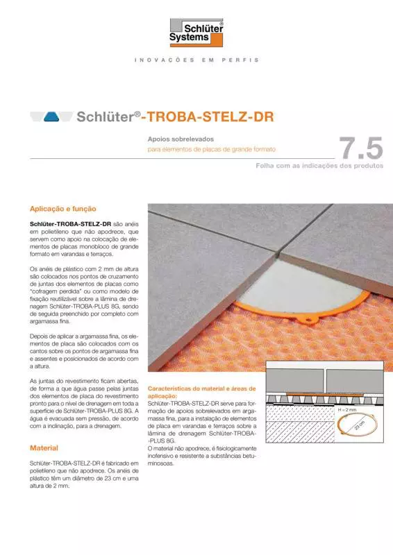 Schlüter-TROBA-STELZ-DR | Ficha de dados do produto
 7.5