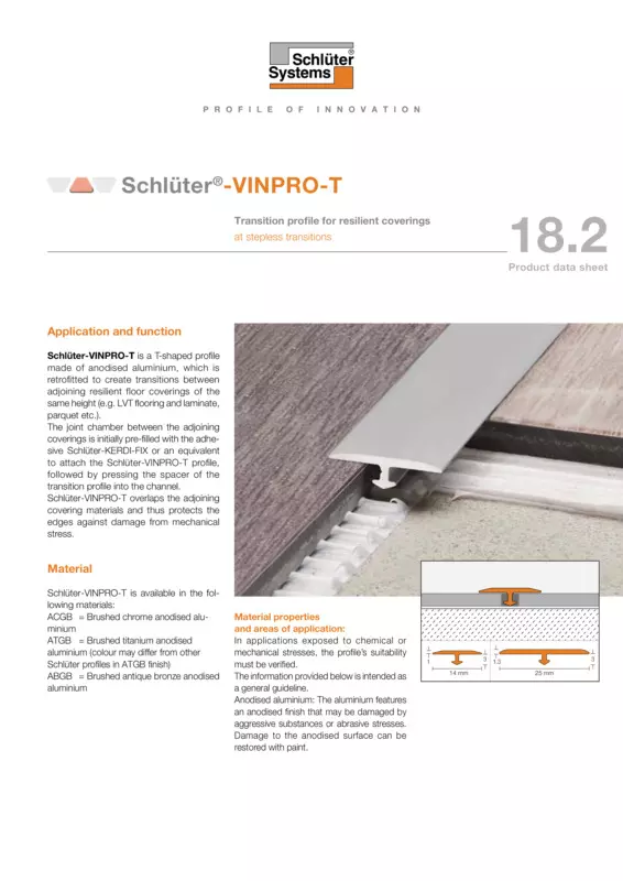 Schlüter-VINPRO-T | Product data sheet 18.2