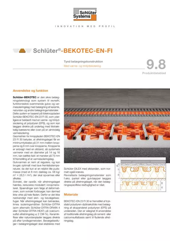 Schlüter-BEKOTEC-EN 23 FI 30 | Produktdatablad 9.8