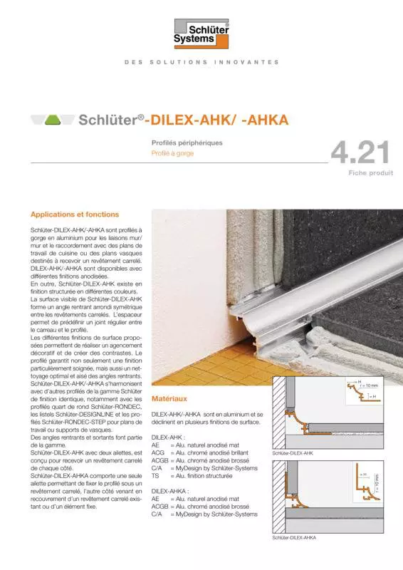 Schlüter-DILEX-AHK /-AHKA | Fiche produit 4.21