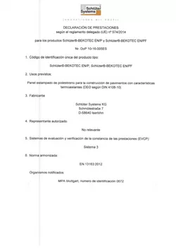 Schlüter-BEKOTEC-EN/P /-EN/PF - Declaración de prestaciones