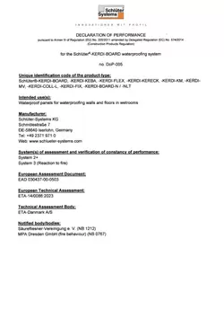 Schlüter-KERDI-BOARD - Declaration of performance