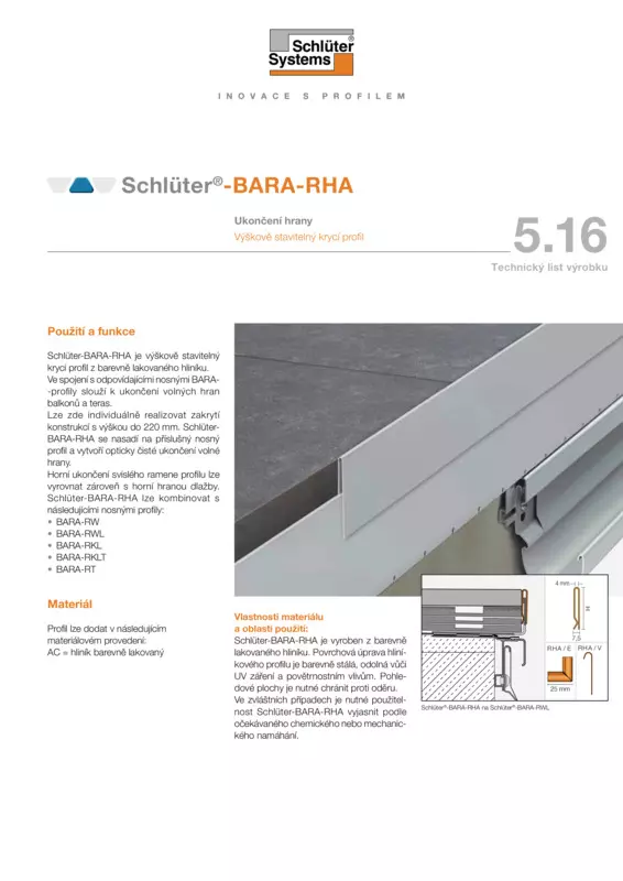 Schlüter-BARA-RHA | Technický list výrobku 5.16