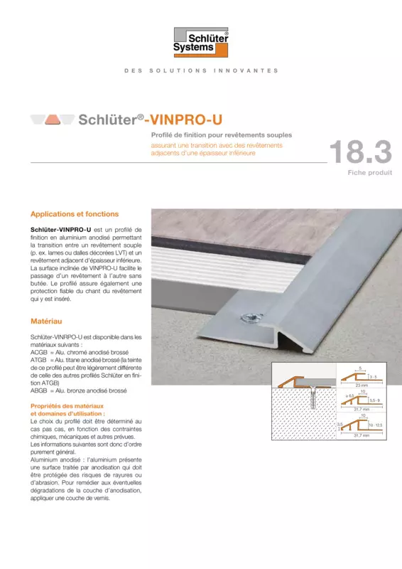Schlüter-VINPRO-U | Fiche produit 18.3