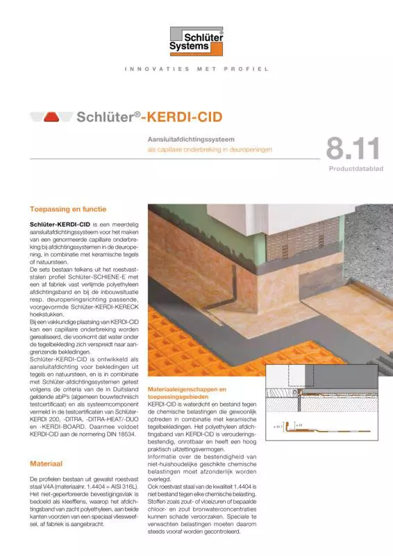 Schlüter-KERDI-CID | Productdatablad 8.11